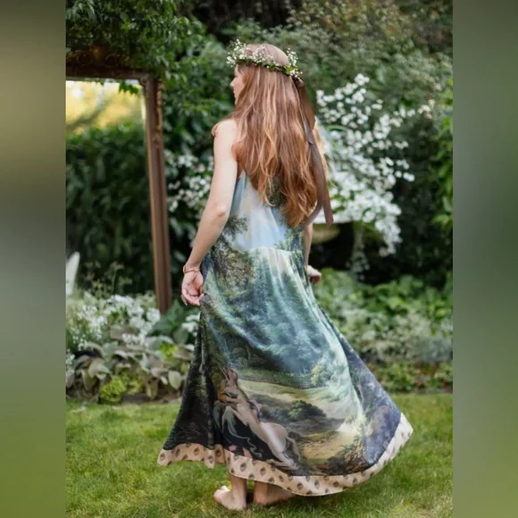 ✨NEW✨ Market of Stars Mythmaker Boho Vintage Art Soft Adjustable Dress - Picture 4 of 7